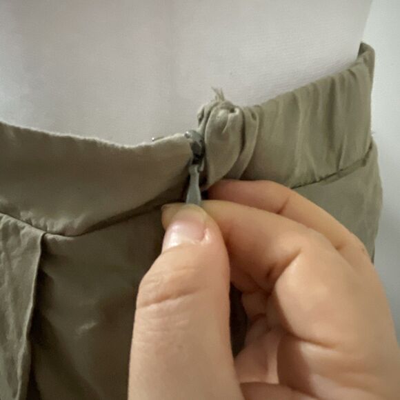 DKNY Womens Green Pleated Cotton Skirt With Side Pockets Size Small - Picture 4 of 11